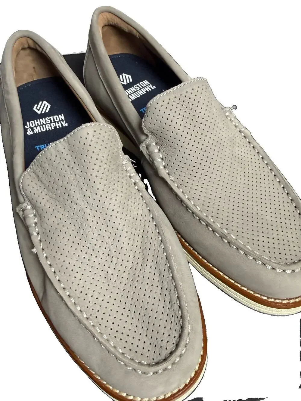 Johnston & Murphy Mens 8M Upon Loafers Gray True Foam